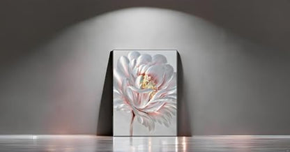 SYGALLERIER Abstract Silver Metal Wall Arts Hand Crafted 3D Floral Aluminum Artwork Modern Sculpture Contemporary Metallic Pictures Framed for Living Room Bedroom Bathroom Decor