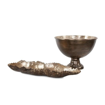 Howard Elliott Collection Golden Ore Champagne Bowl Large, Aluminum with Ombre Gold to Bronze Finish, Metallic Accent for Table, Bar or Entertaining Decor, 13.5H x 18W x 18D, Gold Bronze - size: Bowl
