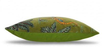 Velvet Floral Flower Green Jungle Throw Pillow Sofa Cushion Cover Case Couch Bohemian Accent Colorful Boho Chic Indian Handmade Cover Only (20" x 20") - size: 20" x 20" (Pack of 1)