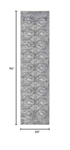 KILOCOCO Washable Runner Rug 2x8 ft Non-Slip Hallway Runners, Grey - color: Grey, size: 2' x 8' (Runner)