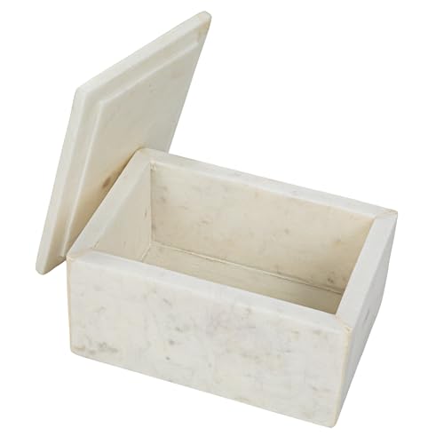 Bloomingville Marble Box Storage Container with Lid, White