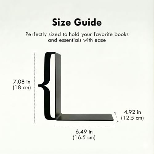 Decorative Bookends for Shelves, Bracket Shaped, White