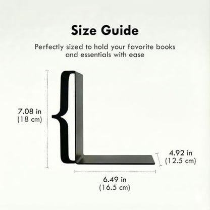 Decorative Bookends for Shelves, Bracket Shaped, White