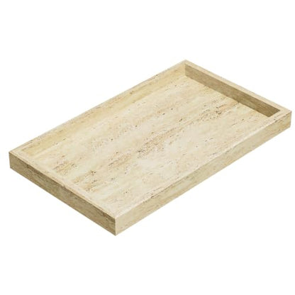 Decorative Natural Marble Vanity Trays,11.8x7.9x1.2in,Travertine - color: Travertine