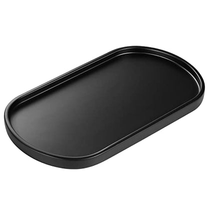 Luxspire 11.4" Oval Bathroom Tray for Countertop Organizer, Matte Black - color: Matte Black, style: Medium