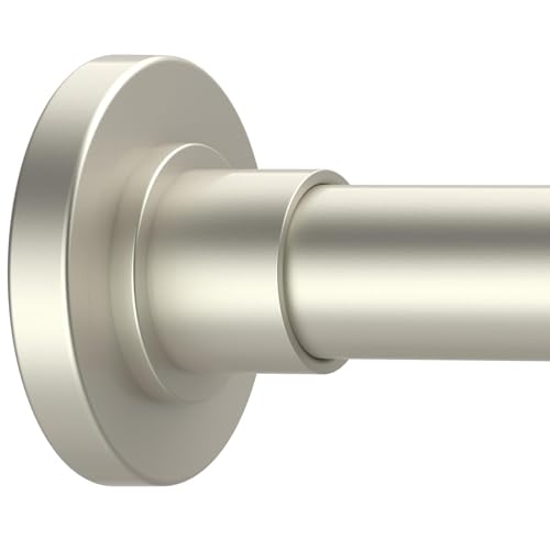 GXOACKJ Brushed Nickel Shower Curtain Rods - 31-80 Inch Spring Tension Shower Rods for Bathroom, Adjustable, No Drilling, No Rust, Stainless Steel - color: Brushed Nickel, size: 31-80 inches