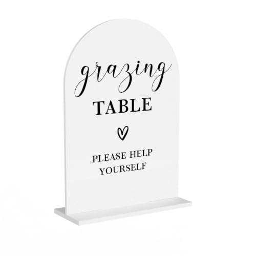 Grazing Table Sign, Grazing Table Supplies, White Acrylic Wedding Signs - color: Grazing Table