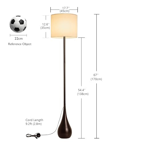 Modern Floor Lamp for Living Room, 67'' Tall Lamp with Linen Drum Shade - size: 67IN-Height