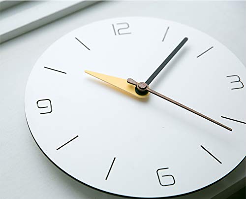 Stephanie Imports Modern Minimalist White & Spring Yellow Silent Wall Clock - color: White & Spring Yellow