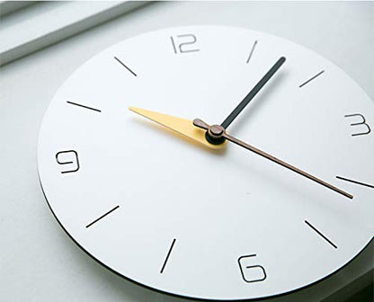 Stephanie Imports Modern Minimalist White & Spring Yellow Silent Wall Clock - color: White & Spring Yellow