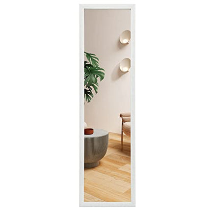 LFT HUIMEI2Y Door Mirror Full Length, Wall-Mounted Mirror White 50" x14" - color: White
