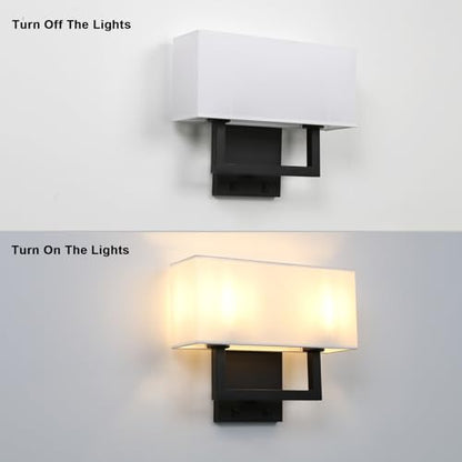 Yosoan Indoor Bedside Wall Sconce with On Off Switch - color: Black, size: 1-Pack