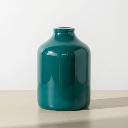 Sunddo Green Ceramic Vase, 7 Inch - color: Dark Green, size: 7 inch