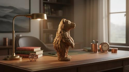 Hymmah Brown Bear Statue Home Decor Statue Rustic Home Decorations for Living Room, Boho Sculpture Resin Animal Collectible Figurines for Indoor Decor (S-Brown) - style: S-brown