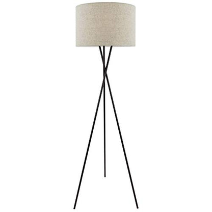 Kira Home Sadie 60" Mid-Century Modern Tripod Tall Floor Lamp - color: Oil Rubbed Bronze Finish,Honey Beige Shade