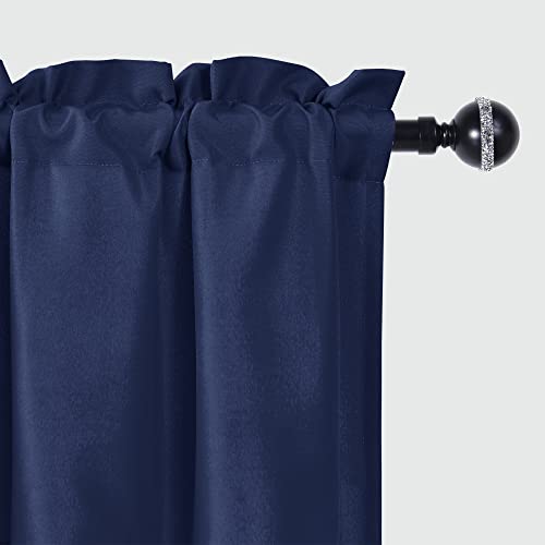 JIUZHEN Navy Blue Valance Curtains for Window 1 Panel, 42 x 18 Inches - color: Navy Blue, size: 42"W x 18"L (Pack of 1)