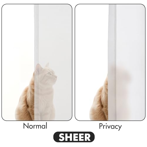 MIULEE White Semi Sheer Privacy Curtains Drapes 2 Panels 52W x 90L - color: White, size: 52"W x 90"L (Pack of 2)