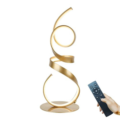 20W 2700LM 3 Colors Dimmable with Remote LED Art Table Lamp 21.6 Inch Height with Touch Switch for Living Room,Bedroom(Gold) - color: Gold