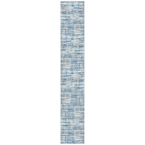 KOZYFLY Modern Washable Rug Runner 2.6x16 Hallway Stair Runner Blue Beige - color: Blue Beige, size: 2'8" x 16' (Runner)