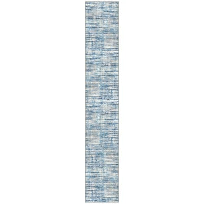 KOZYFLY Modern Washable Rug Runner 2.6x16 Hallway Stair Runner Blue Beige - color: Blue Beige, size: 2'8" x 16' (Runner)