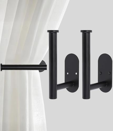 Curtain Tiebacks Hooks Wall Mounted, Curtain Holdbacks Screw-in, Curtain Holders for Drapes, Curtain Pull Backs, Curtain Tie Backs 304 Stainless Steels, 2pcs Black - color: Black, size: 2Pcs
