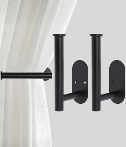 Curtain Tiebacks Hooks Wall Mounted, Curtain Holdbacks Screw-in, Curtain Holders for Drapes, Curtain Pull Backs, Curtain Tie Backs 304 Stainless Steels, 2pcs Black - color: Black, size: 2Pcs