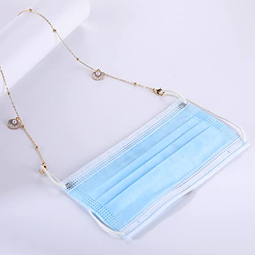 LIKGREAT Eyeglass Chain for Women Face Mask Link Chains Sunglass Strap Holder KC Gold Plated - color: Imitation Pearls