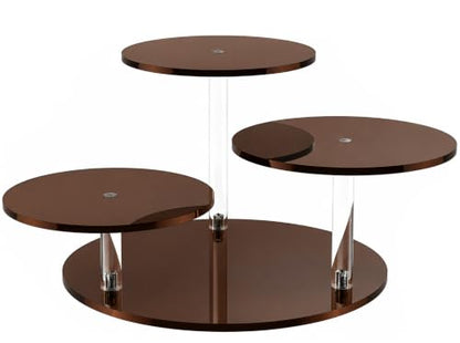 3-Tier Acrylic Display Riser for Lego Botanical, Figurine Stand - color: 5mm thickness- Tea Brown