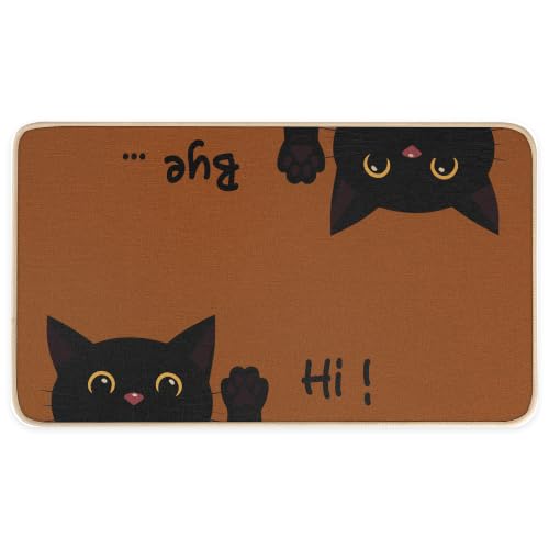 Miss Adola Door Mat, Home Decor, 17x29 Inch, Hi Bye Cat - color: E-hi Bye Cat