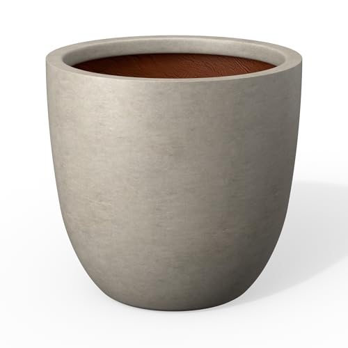 Kante Modern Home Minimalist 10" Dia Weathered Concrete Bowl Planter - color: Weathered Concrete, size: 10-Inch Dia