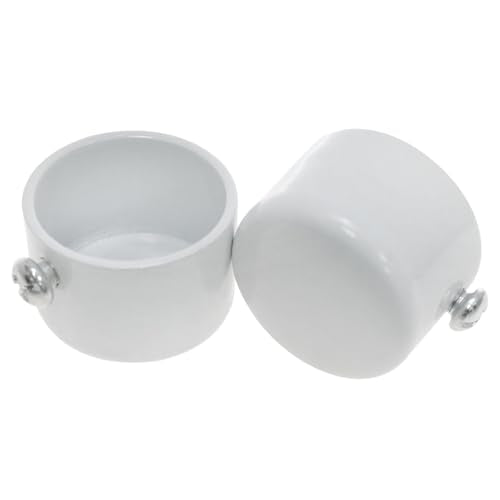 AYLIFU White Curtain Rod End Caps, 4 Pack, 1.1 Inch (28 mm) Diameter, Iron, Wall Mounted