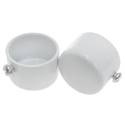 AYLIFU White Curtain Rod End Caps, 4 Pack, 1.1 Inch (28 mm) Diameter, Iron, Wall Mounted