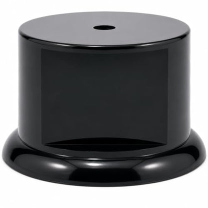 Premium Black Gloss Display Pedestal Base – Weighted Round Stand for Trophies, Figurines & Crafts - size: Medium