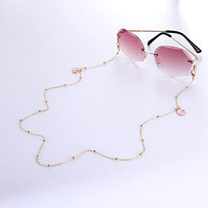 LIKGREAT Eyeglass Chain for Women Face Mask Link Chains Sunglass Strap Holder KC Gold Plated - color: Moon