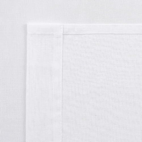 DWCN White Sheer Curtains Linen Look Semi Transparent Voile Grommet Curtains for Living Dining Room Drapes 60 x 63 Inch Long, Set of 2 Panels - color: White, size: 60"W x 63"L (Pack of 2)
