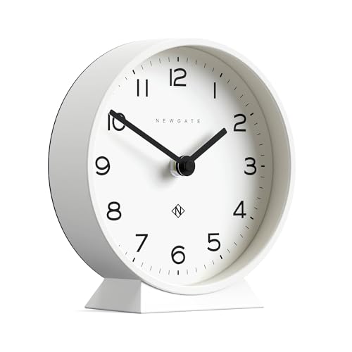NEWGATE® M Mantel 에코 책상 시계 | 모던 라운드 디자인 | 화이트 - color: 화이트.