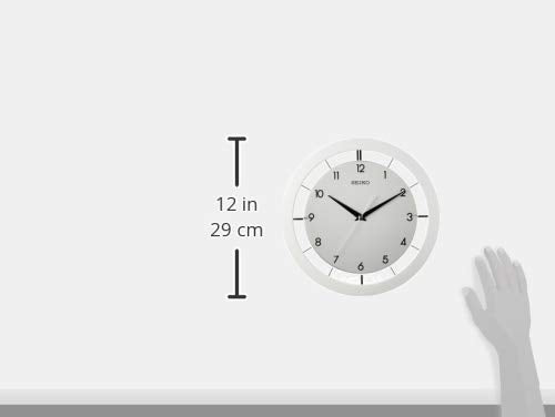 SEIKO QXA520WLH Metal Non Ticking Wall Clock, White, 11 Inch - color: Silver