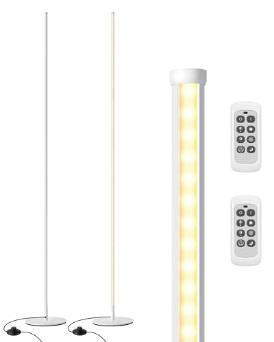 EDISHINE 2 Pack 57.5” Floor Lamps with Remote, Stepless Dimmable & 7 CCT - color: White