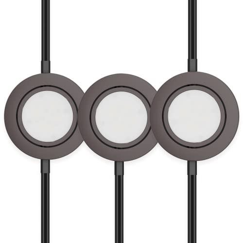 GETINLIGHT 2.75-Inch LED Puck Lights, 3-Pack, 2700K, Bronze - color: Bronze, size: 3-puck light kit