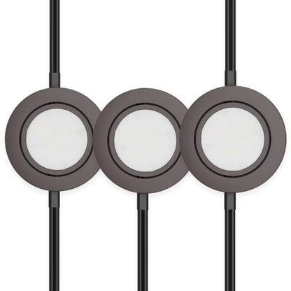 GETINLIGHT 2.75-Inch LED Puck Lights, 3-Pack, 2700K, Bronze - color: Bronze, size: 3-puck light kit