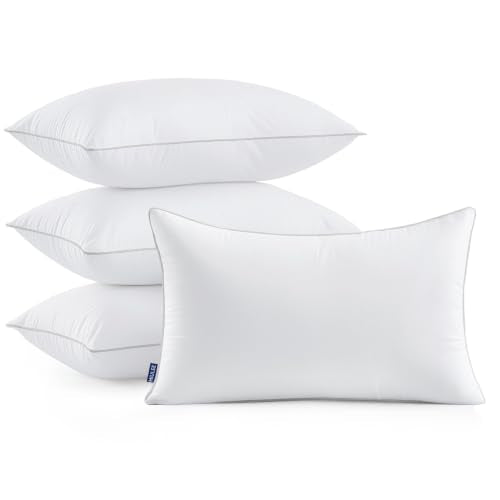 MIULEE 12x20 Inch Pillow Inserts Pack of 4 with 100% Textured Woven Fabric Cover - size: 12x20 Inch