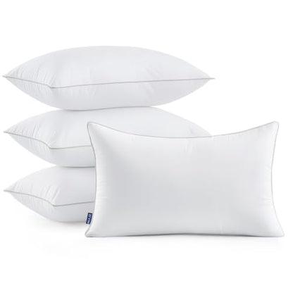 MIULEE 12x20 Inch Pillow Inserts Pack of 4 with 100% Textured Woven Fabric Cover - size: 12x20 Inch