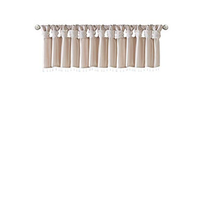 Madison Park Faux Silk Valances for Windows with Beads, 50x26 Blush - color: Blush, size: 50"W x 26"L (Pack of 1), style: Valance