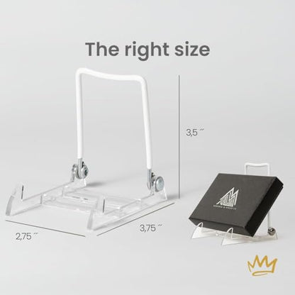 KINGDOM SOLUTIONS - 3.5" White Acrylic Display Stand Made in USA - 48 Pack - color: Acrylic White, size: 3.5" (48-pack)