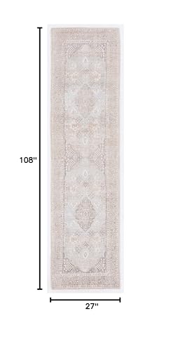 SAFAVIEH Restoration Vintage Runner Rug 2'3"x9', Wool Beige & Sand RVT703B - size: 2'3" x 9' (Runner)
