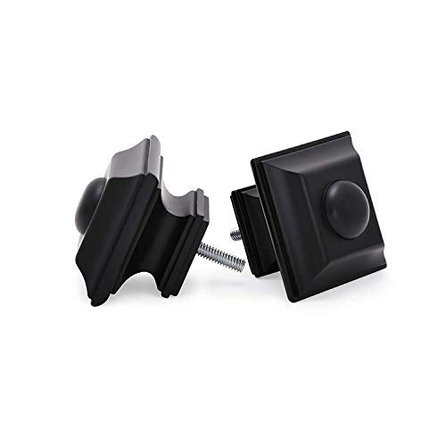 Ivilon Square Designed Style Window Side Curtain Rod, 1 1/8 inch Diameter. 16 to 28 Inch - Black - size: 16 to 28 in.
