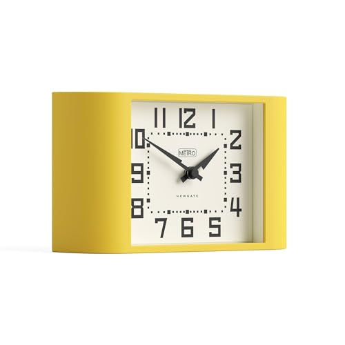 NEWGATE® Mini Metro Desk Clock | Retro Mantel Clock | Citrus Yellow | Mid-Century Style for Desk, Table top, Shelf or Bedside - color: Citrus Yellow