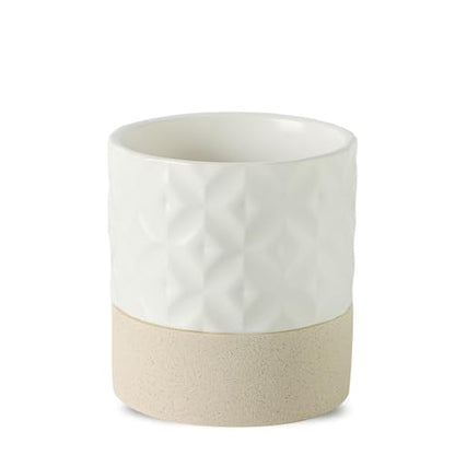 Nihow Self Watering Ceramic Plant Pot, 4.5 Inch, Matte White & Brown Star - color: Matte White & Brown Star, size: 4.5" Self Watering