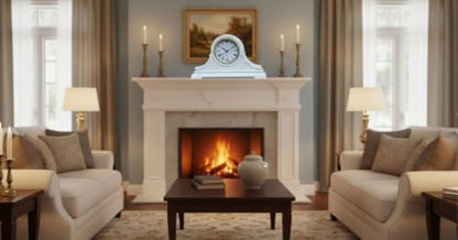 Mantel Clocks, Battery Operated, Silent Wood Table Clock with Westminster Chimes On The Hour, Solid Wooden Shelf Chiming Mantle Clock, 9" x 16" x 3" (White - Roman Numerals) - color: White - Roman Numerals