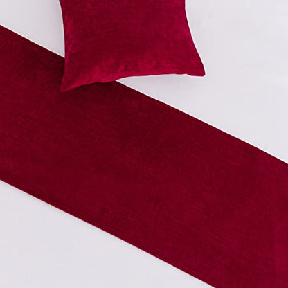 AMBERIS Bed Runner Red, Chenille Soft No Fading Modern Bed Scarf (Pillowcases Sold Separately) - color: Red, size: 7'10" x 1'8" (for 1.8m Bed)
